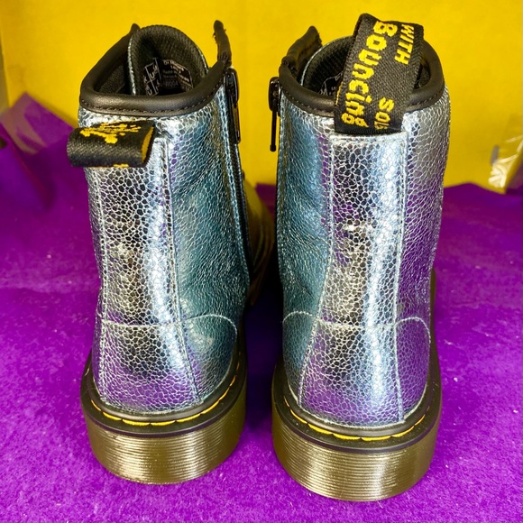 Dr. Martens Glitter J Metallic Blue Lace Up Boots main image 11
